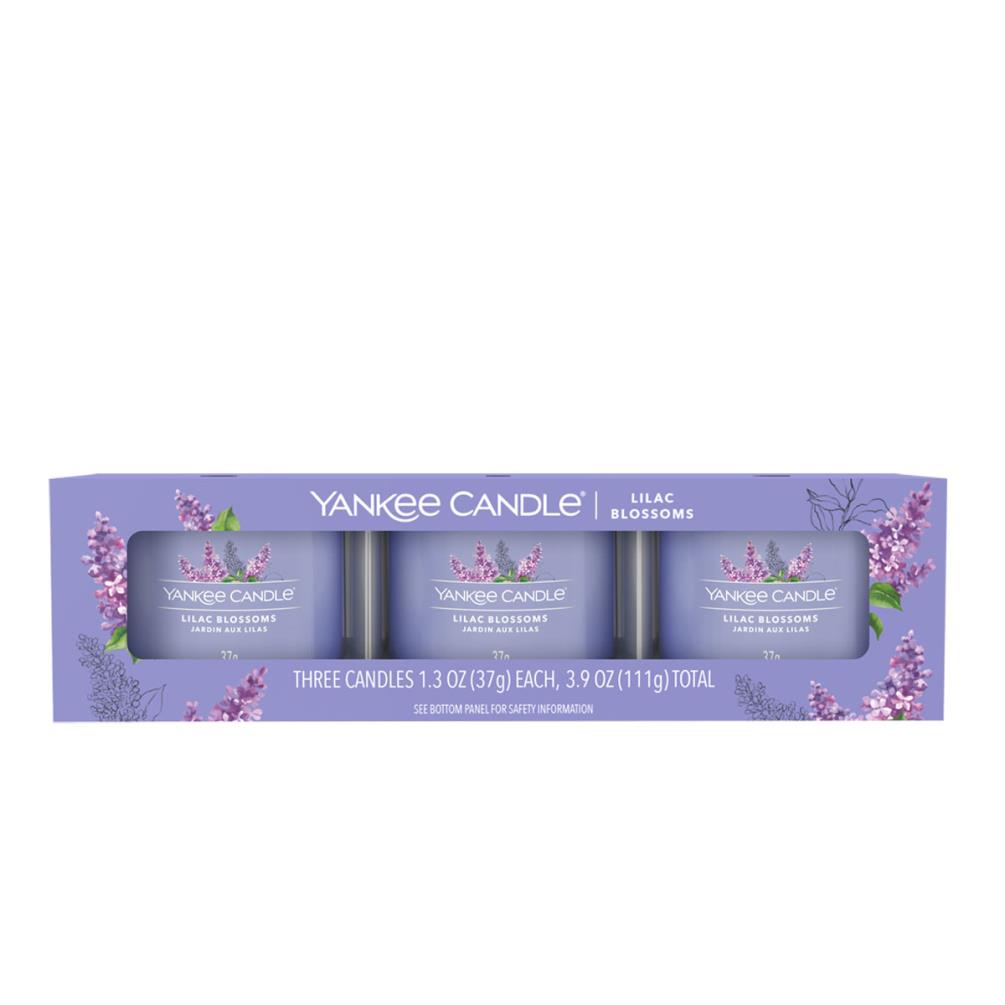 Yankee Candle Lilac Blossoms 3 Filled Votive Candle Gift Set £6.99